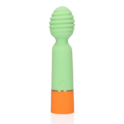 Geribbelde Mini Vibrator met USB Oplader - Lente Salie