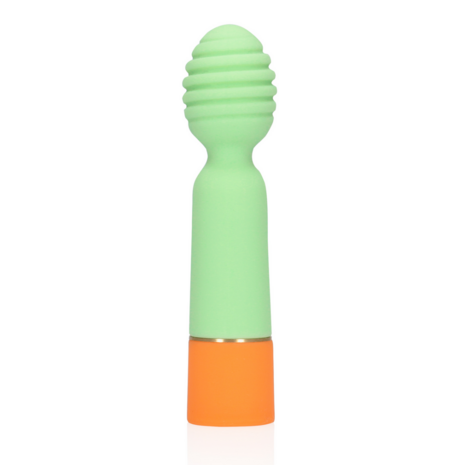 Geribbelde Mini Vibrator met USB Oplader - Lente Salie