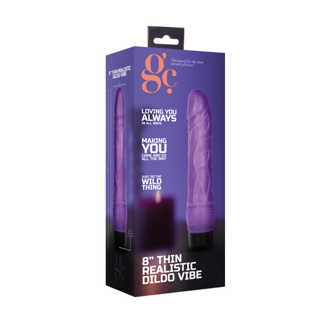 Thin Realistic Dildo Vibrator - 8 / 20 cm