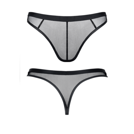 Men's Thong Made of Elastic Mesh - S