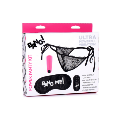 Power Panty - Kantpanty, Bullet Vibrator en Blinddoek