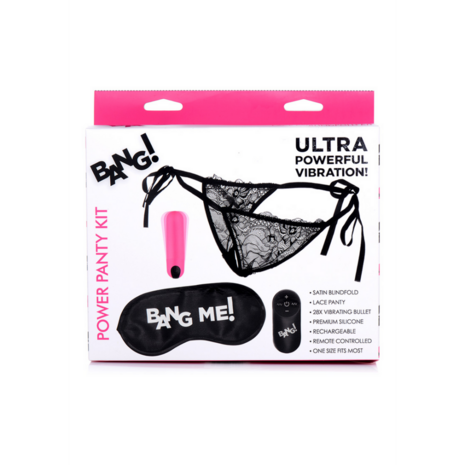 Power Panty - Kantpanty, Bullet Vibrator en Blinddoek