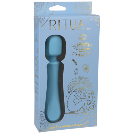 Euphoria - Rechargeable Silicone Wand Vibe - Blue