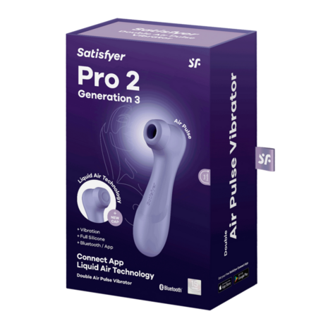 Pro 2 Generation 3 - Double Air Pulse Vibrator - Liquid Air and Connect App - Lila