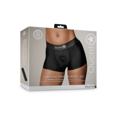 Vibrating Strap-on Boxer - M/L - Black