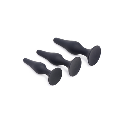 Triple Spire - Tapered Silicone Anale Trainer Set - 3 Stuks - Zwart