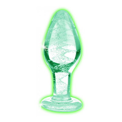 Glow-In-The-Dark - Glazen Butt Plug - Medium