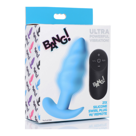 Vibrerende Silicone Swirl Butt Plug met Afstandsbediening