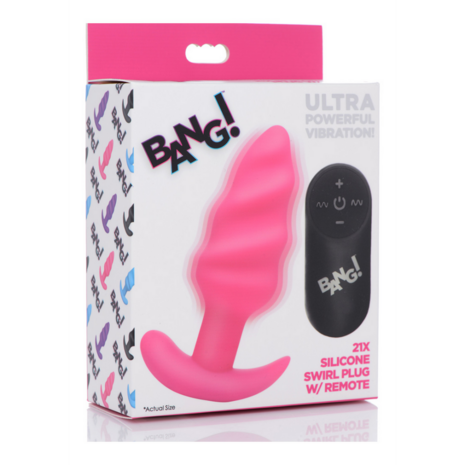 Vibrerende Silicone Swirl Butt Plug met Afstandsbediening