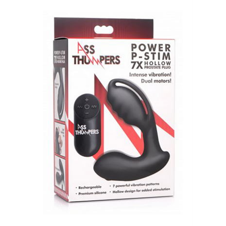 AT Power - Prostate Stimulator Holle Prostate Plug met Afstandsbediening en 7 Snelheden