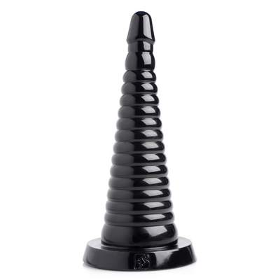 Giant Ribbed Anal Cone - Zwart