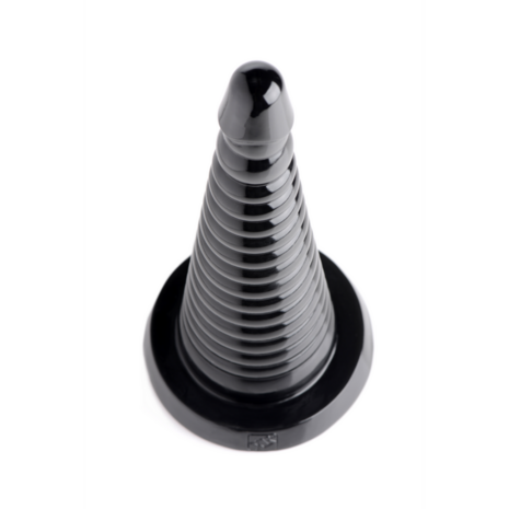 Giant Ribbed Anal Cone - Zwart