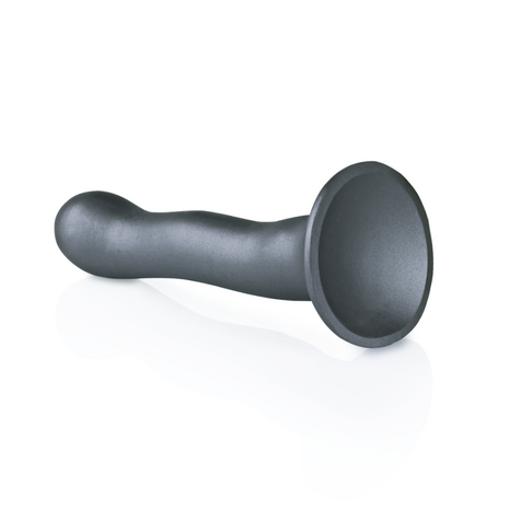 Ultra Soft Silicone Curvy G-Spot Dildo - 7'' / 17 cm - Gunmetal