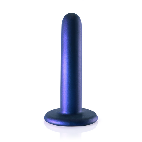 Smooth Silicone G-Spot Dildo - 5'' / 12 cm - Metallic Blue