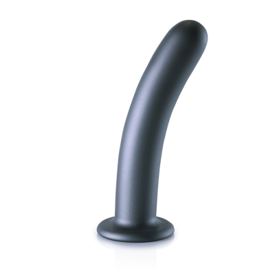 Smooth Silicone G-Spot Dildo - 7'' / 17 cm - Gunmetal