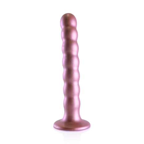 Beaded Silicone G-Spot Dildo - 6.5'' / 16,5 cm - Rosé Goud