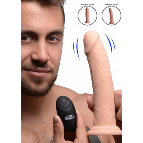 Swell - Inflatable and Vibrating Silicone Dildo - 7 / 18 cm