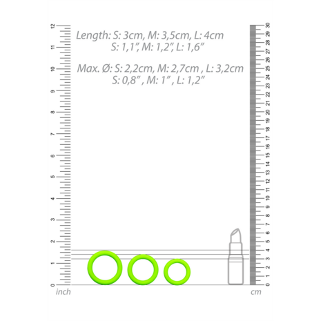 Cockring Set - Glow in the Dark - 3 Stuks