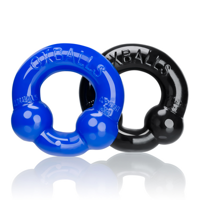 Ultraballs - 2-pack Nodule Pressure Cockrings - Black / Police Blue