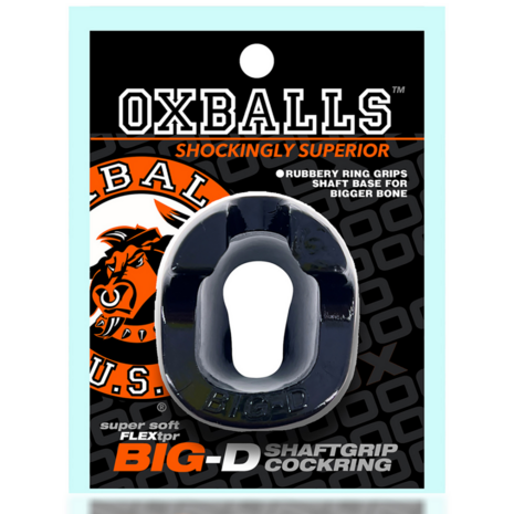 Big-D - Bigger Bulge Cockring with Shaft Grippers - Black