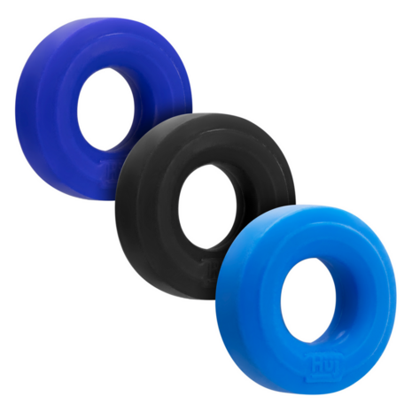 Huj3 - Cockring 3-pack - Tar / Cobalt / Aqua