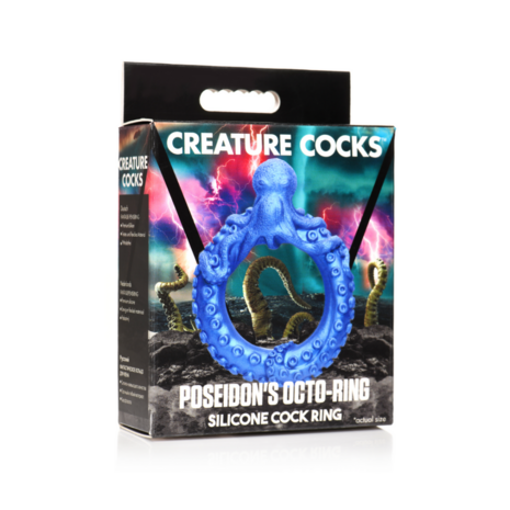 Poseidon's Octo-Ring - Siliconen Cockring - Blauw