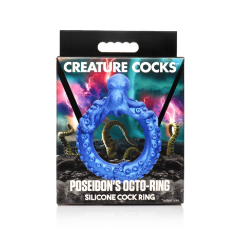 Poseidon's Octo-Ring - Siliconen Cockring - Blauw