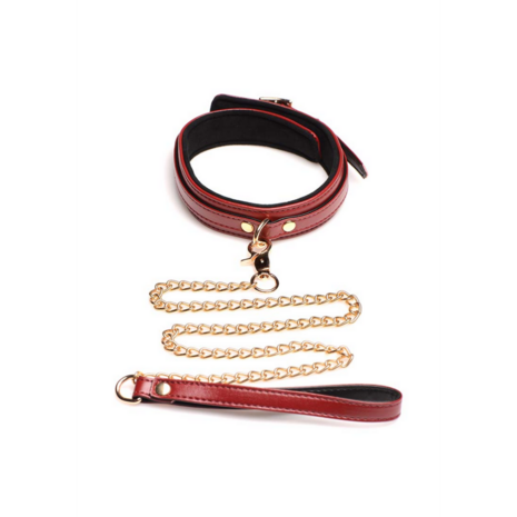 6-delige bordeaux bondage set met cuffs, halsband en riem