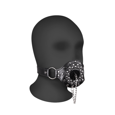 Open Mouth Gag met Plug Stopper - Zwart