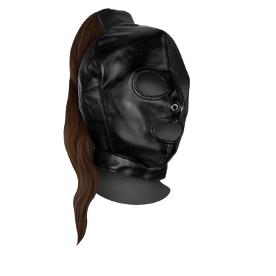 Masker met Bruine Paardenstaart - Zwart