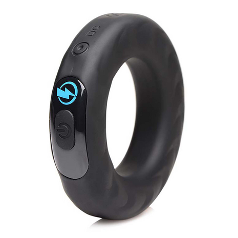 Vibrating and E-Stim Silicone Cockring + Remote Control