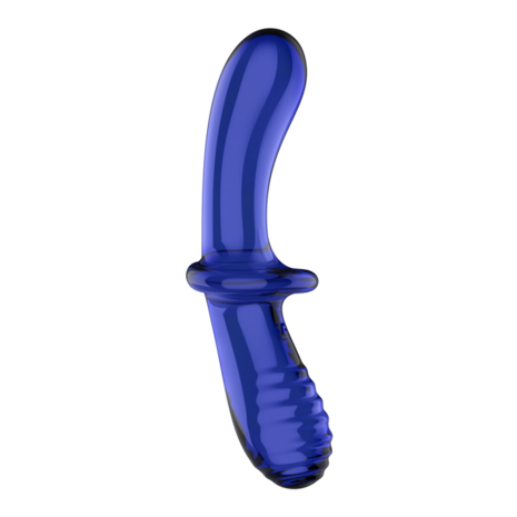 Double Crystal - Glass Dildo - Light Blue