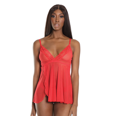 Trim Babydoll and Thong - One Size