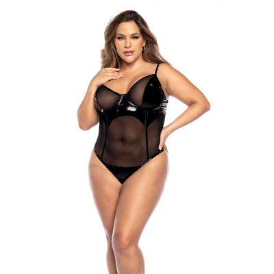 Bodysuit - 1X/2X - Wet Zwart