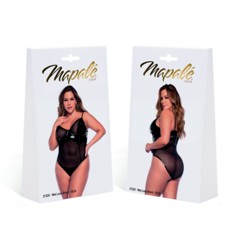 Bodysuit - 1X/2X - Wet Zwart