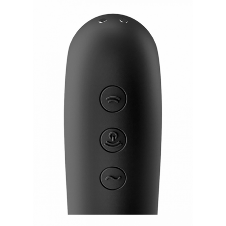 Dual Kiss - Air Pulse Vibrator - Zwart