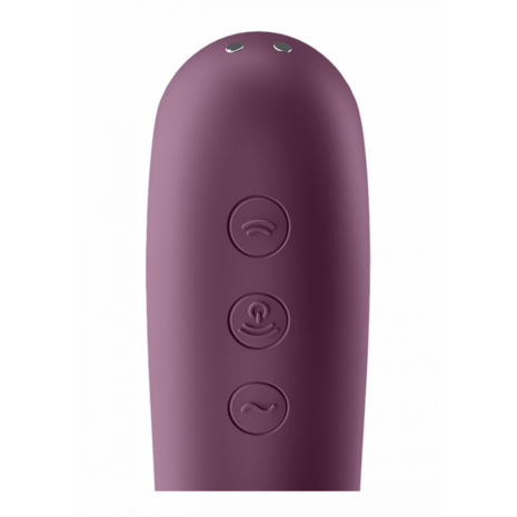 Dual Kiss - Air Pulse Vibrator - Wijnrood