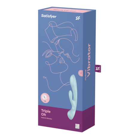 Triple Oh - Rabbit Vibrator - Light Blue