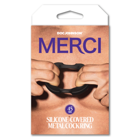 The Paradox - Silicone/Metal Cock Ring - 45mm - Black