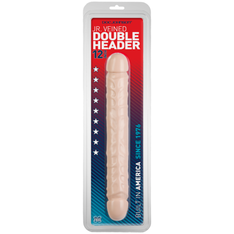 Jr. Veined Double Header - Dildo with Double Ends - 12 / 30 cm