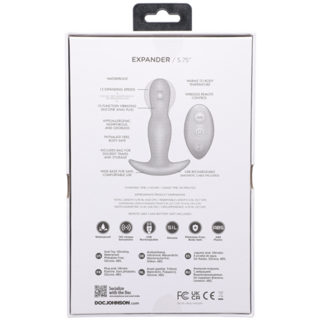 Expander - Silicone Anal Plug with Remote Control