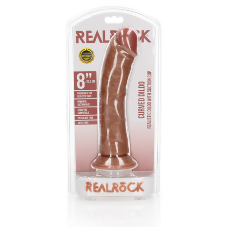 Gebogen Realistische Dildo met Zuignap - 8 / 20,5 cm