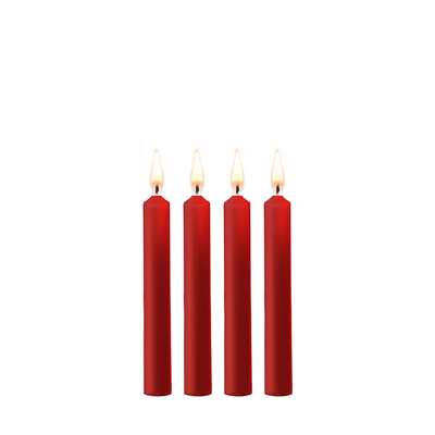 Plagerige Wax Kaarsen - 4 Stuks - Rood