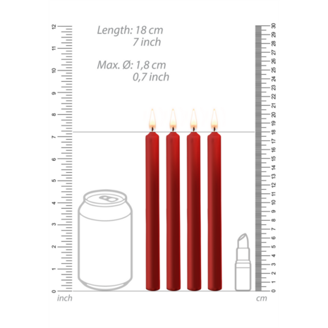 Plagen Kaarsen - 4 Stuks - Groot - Rood