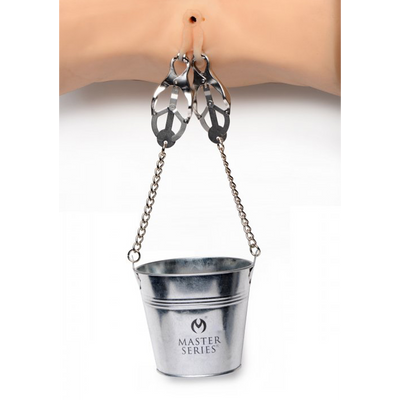 Slave Bucket Labia and Nipple Clamps - Silver