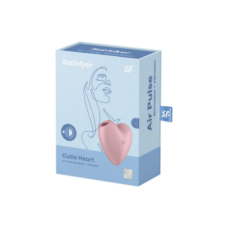 Cutie Heart - Air Pulse Stimulator and Vibration - Light Red