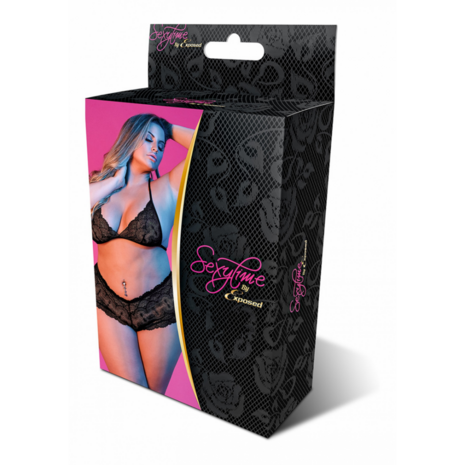 Triangle beha en Cheeky Brief set - 2X - Zwart