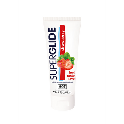 Superglide - Eetbaar Waterbasis Glijmiddel - Aardbei - 3 fl oz / 75 ml