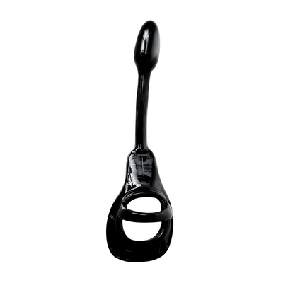 Armor Tug Lock - Cockring with Ball Strap and Butt Plug - Small