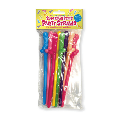 Super Fun Penis - Multicolor Penis Straws - 8 Pack